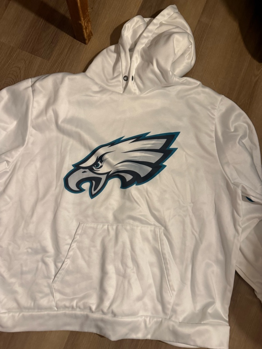 Philadelphia Eagles White Pullover Hoodie with Teal & Black Eagle Logo